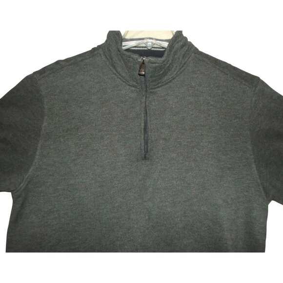 ARROW Pullover Sweatshirt Mens XL Gray Heather Quarter-Zip Sueded Fleece Shirt - Picture 5 of 11